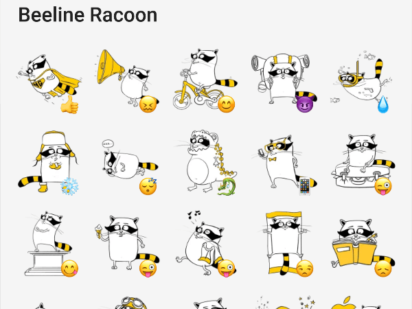 Beeline racoon sticker pack