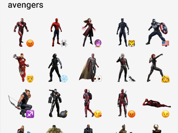 Telegram sticker pack Avengers