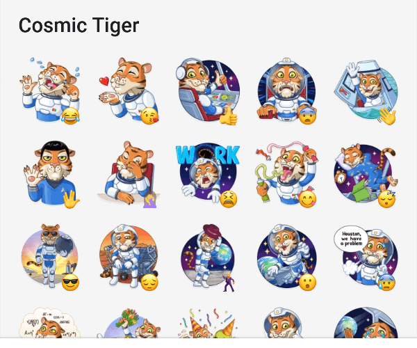 Cosmic Tiger Telegram Stickers