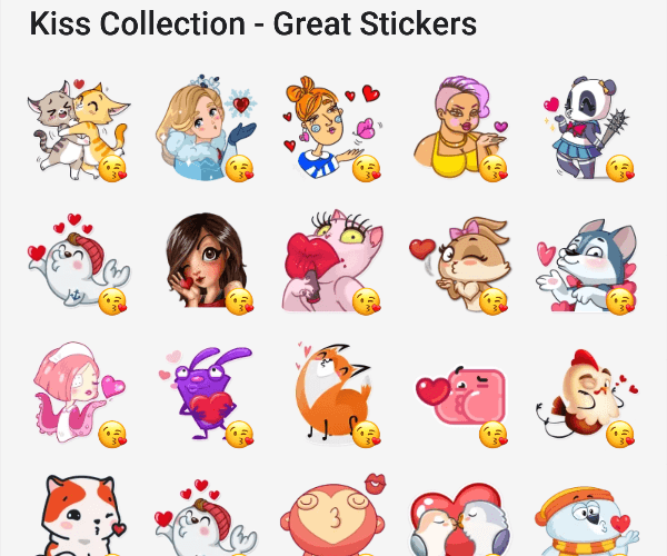 Stickers collection of Kisses