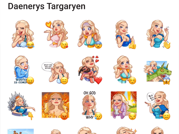 Telegram Stickers daenerys Targaryen