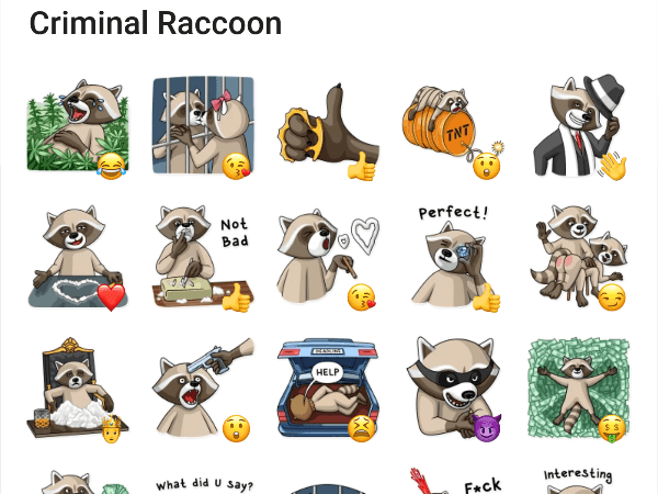 Criminal Raccoon Sticker Pack