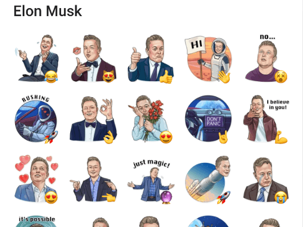 Elon Musk telergam stickers