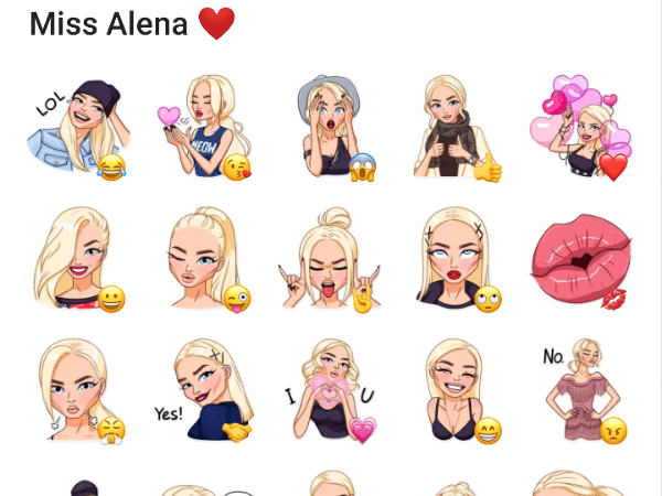 Miss Alena Sticker pack Telegram