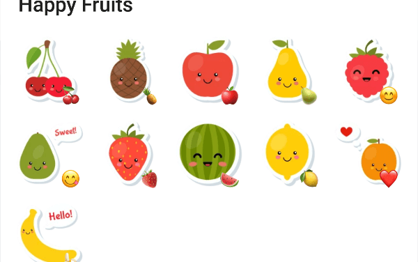 Happy Fruits sticker pack